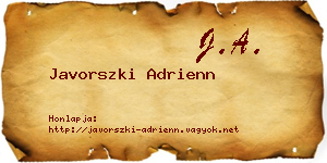 Javorszki Adrienn névjegykártya